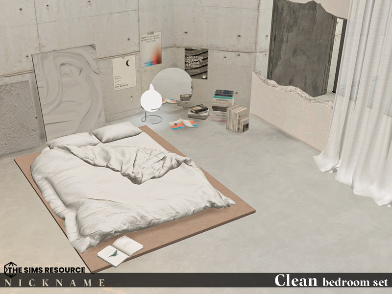 Clean Bedroom Set by NICKNAME_sims4 – Furniture