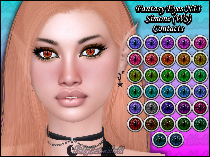 Fantasy Eyes N13 Simone Ws Contacts by PinkyCustomWorld – CAS