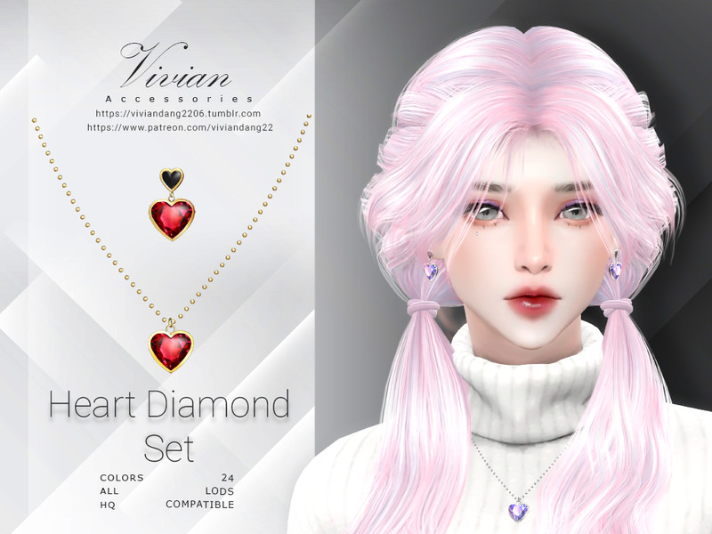 Heart Diamond Accessories by VivianDang – CAS
