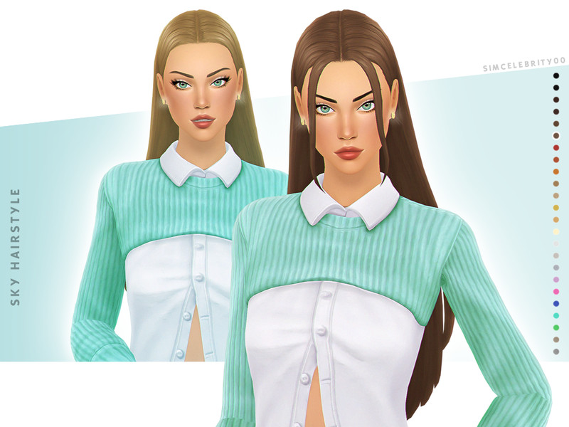 Sc00skyhairstylev1package by simcelebrity00 – CAS