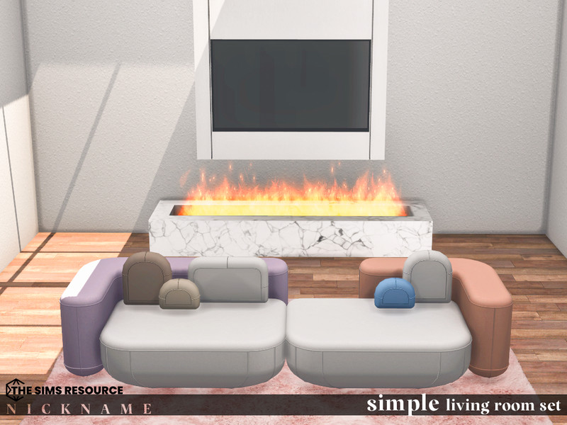 Simple Living Room Set by NICKNAME_sims4 – Furniture