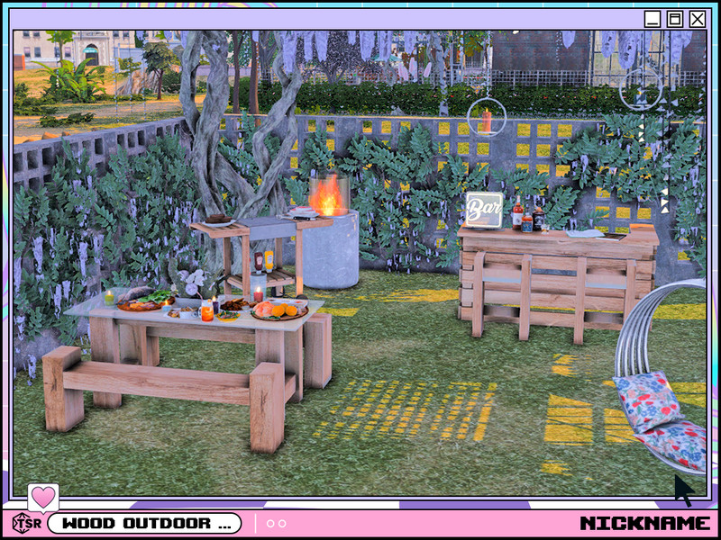 Wood Outdoor Set by NICKNAME_sims4 – Furniture