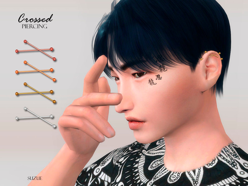 Crossed Piercing Set by Suzue – CAS