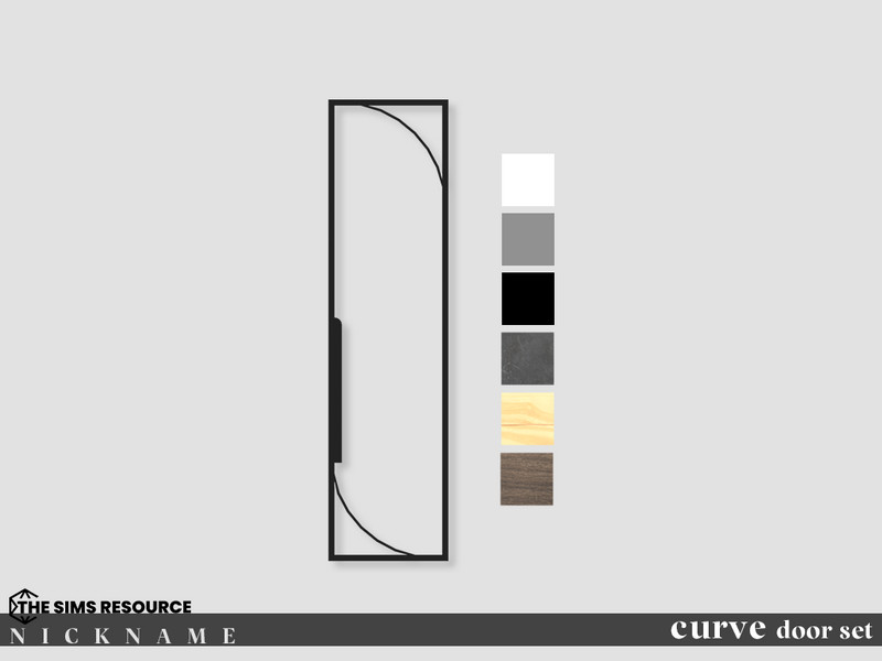 Curve Windosws Set All Glass Door 1x4 by NICKNAME_sims4 – Build