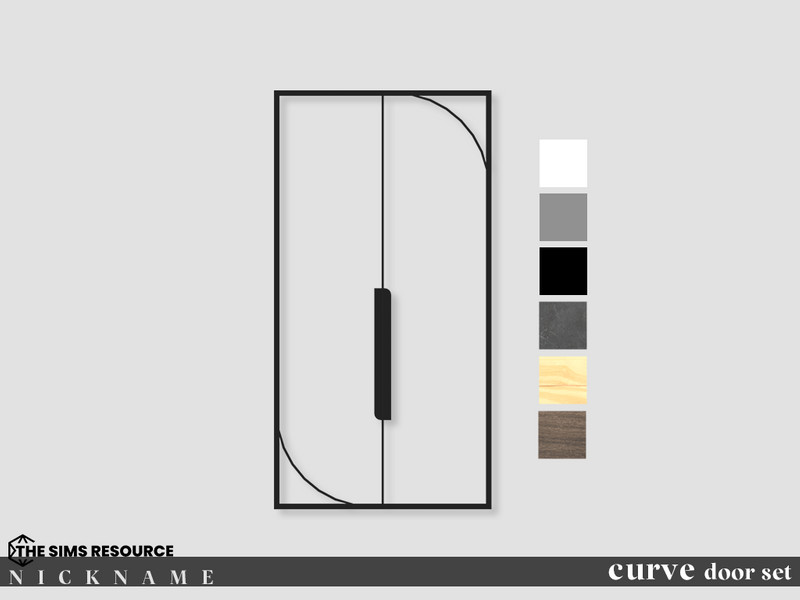 Curve Windosws Set All Glass Door 2x4 by NICKNAME_sims4 – Build