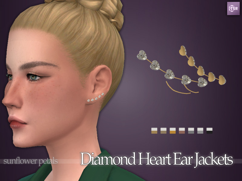 Diamond Heart Ear Jackets by SunflowerPetalsCC – CAS