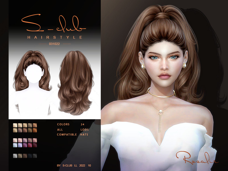 High Ponytail Curly Hairstyle Rosalie031022 by S-Club – CAS