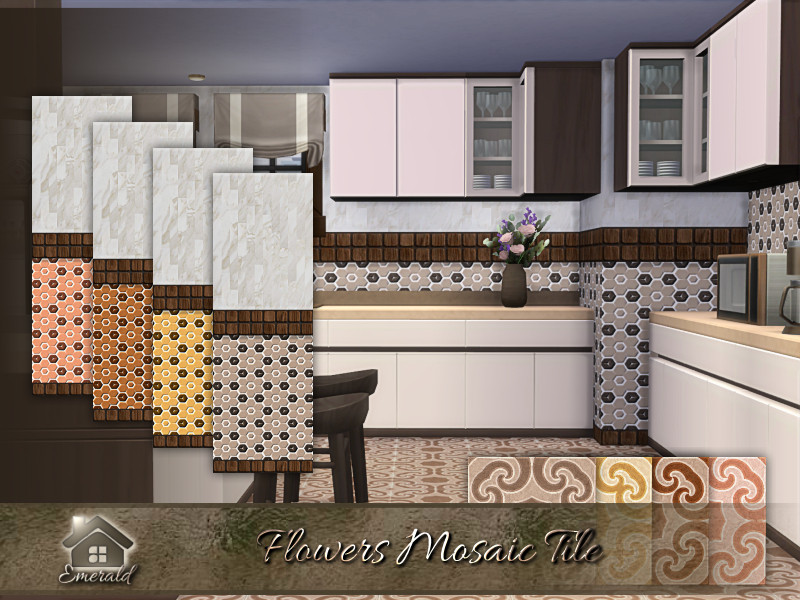Flowers Mosaic Tile by emerald – Build