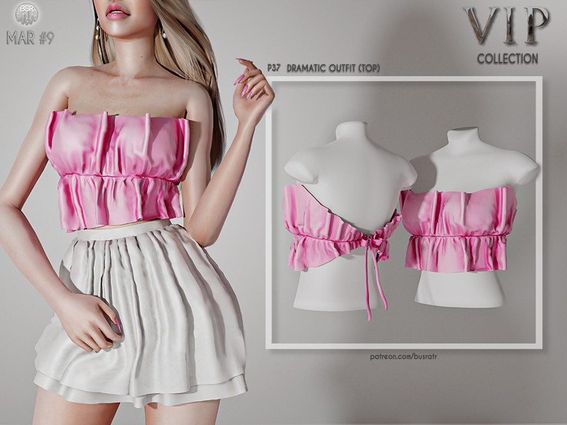 Patreon Early Access Dramatic Outfit Top P37 by busra-tr – CAS