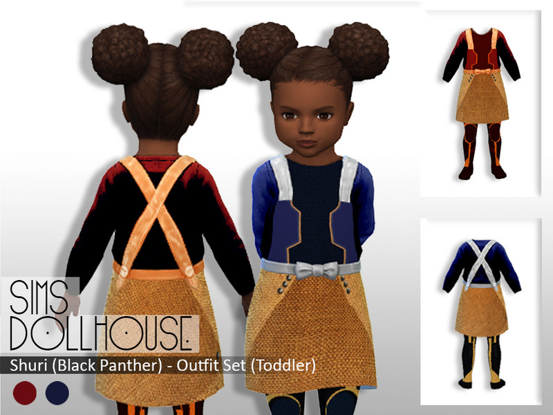 Sims Dollhouse Black Panthers Shuri Outfit Set Toddler by SimsDollhouse – CAS