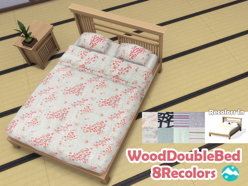 Wood Double Bed Recolorset by jeisse197 – Furniture