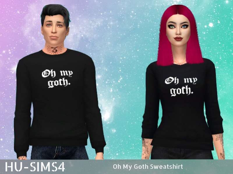 Oh My Goth Sweatshirt by hu-sims4 – CAS