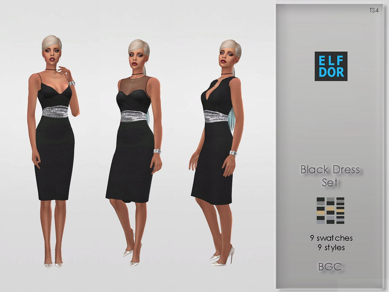 Black Dress Set by Elfdor – CAS