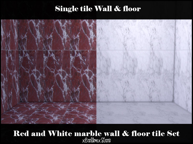 Red White Marble Floor Wall Set by xEmiloexsims – Build