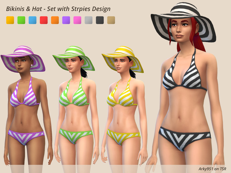 Bikinis Hat With Stripes Pattern by Arky951 – CAS