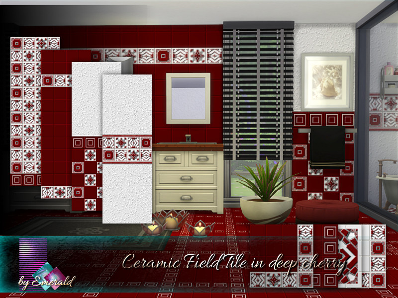Ceramic Field Tile In Deep Cherry by emerald – Build