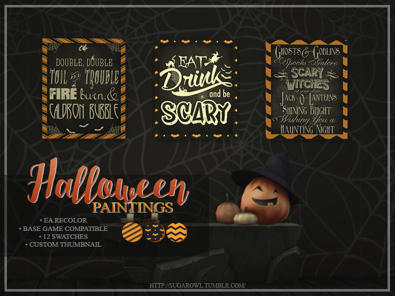 Halloween Paintings Set by sugar owl – Decor