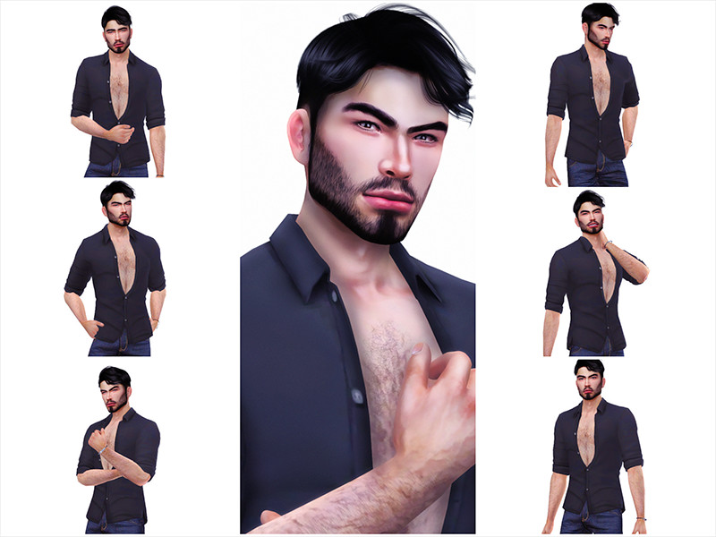 Male Modeling Poses Set 1 by KatVerseCC – CAS