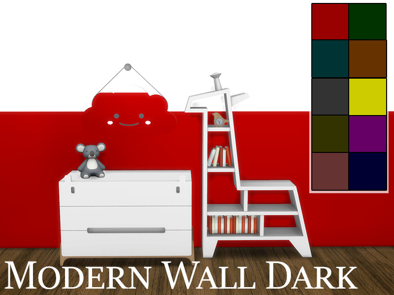 Modern Wall Dark by modelsims4 – Build