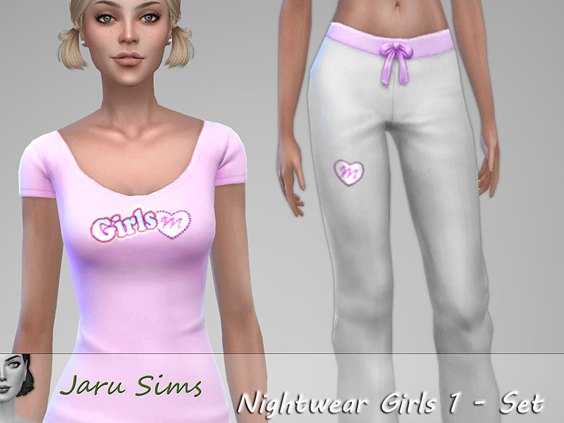Nightwear Girls 1 Set by Jaru Sims – CAS