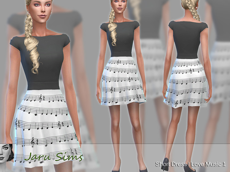 I Love Music Dress City Living Needed by Jaru Sims – CAS