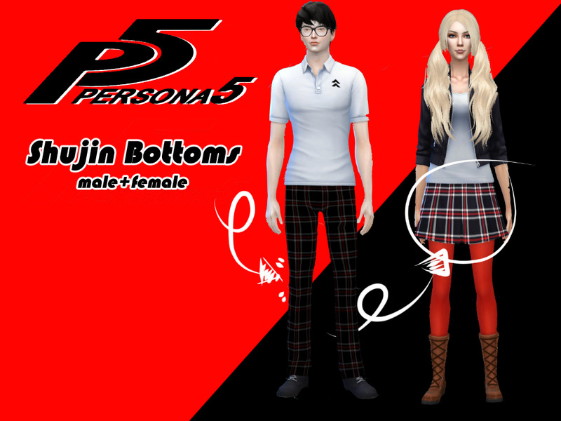 Shujin Bottoms Male Female by JujuPony – CAS