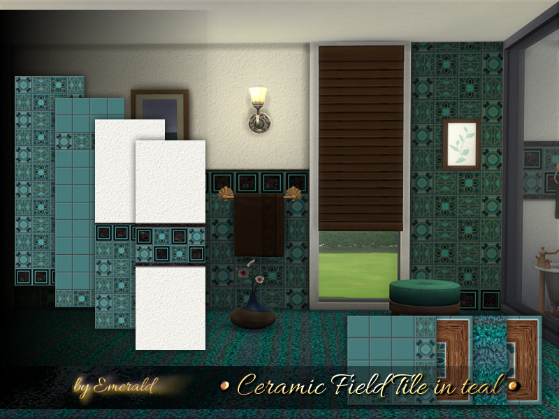 Ceramic Field Tile In Teal by emerald – Build