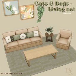[Ls] Cats and Dogs - Living Set by lvstrousims – Furniture
