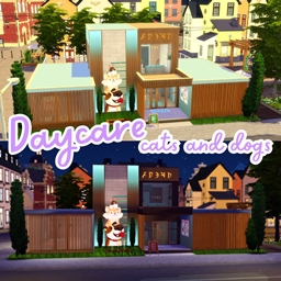 Cat and Dog Daycare (No Cc) by Sims4_Arieu – Build