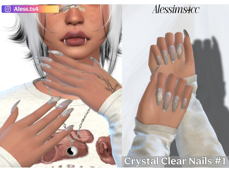 Crystal Clear Nails N1 by Alessims4cc – CAS