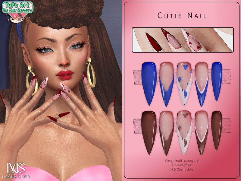 Cutie Nail Tupu Art Collab by Lisaminicatsims – CAS