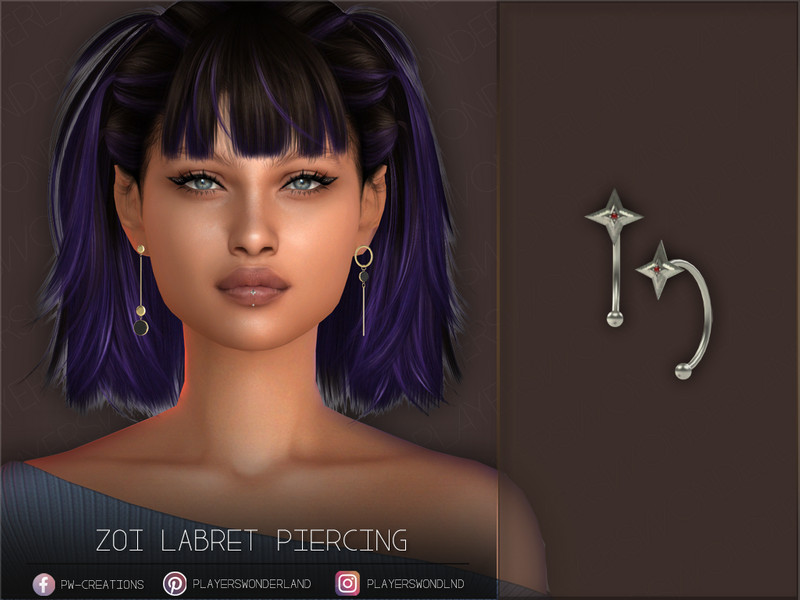 Zoi Labret Piercing by PlayersWonderland – CAS