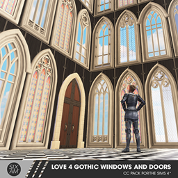 Love for Gothic Windows and Doors Cc Pack by sixamcc – Build